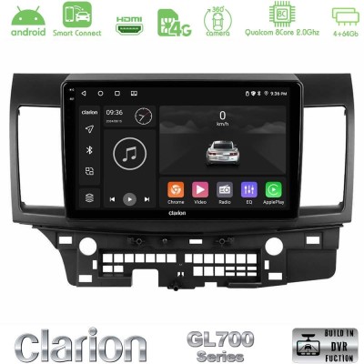 Clarion GL700 QUALCOMM Series 8Core Android ClarionOS 4+64GB Mitsubishi Lancer 2008 – 2015 Navigation Multimedia Tablet 10