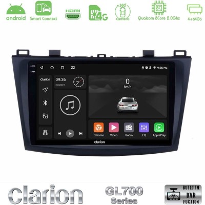 Clarion GL700 QUALCOMM Series 8Core Android ClarionOS 4+64GB Mazda 3 2009-2014 Navigation Multimedia Tablet 9