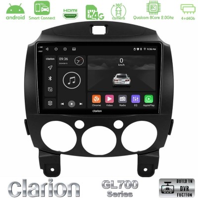 Clarion GL700 QUALCOMM Series 8Core Android ClarionOS 4+64GB Mazda 2 2008-2014 Navigation Multimedia Tablet 9