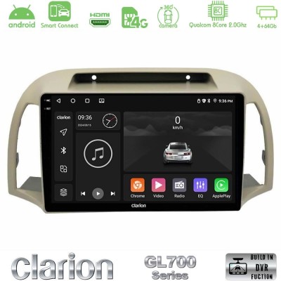 Clarion GL700 QUALCOMM Series 8Core Android ClarionOS 4+64GB Nissan Micra K12 2002-2010 Navigation Multimedia Tablet 9