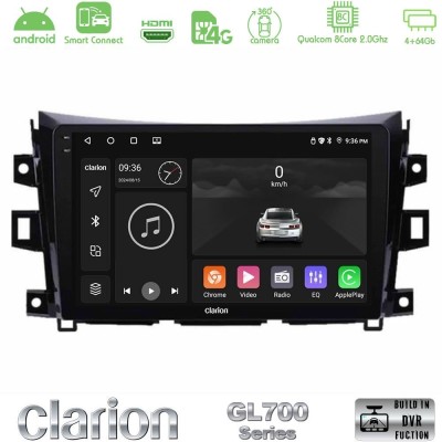 Clarion GL700 QUALCOMM Series 8Core Android ClarionOS 4+64GB Nissan Navara NP300 Navigation Multimedia Tablet 9