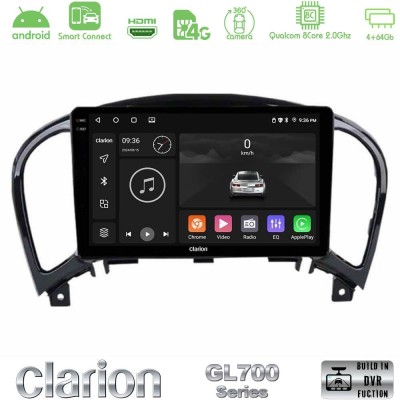 Clarion GL700 QUALCOMM Series 8Core Android ClarionOS 4+64GB Nissan Juke Navigation Multimedia Tablet 9