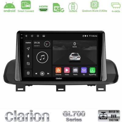 Clarion GL700 QUALCOMM Series 8Core Android ClarionOS 4+64GB Nissan Qashqai J12 & X-Trail T33 Navigation Multimedia Tablet 10