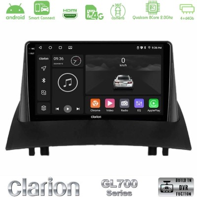 Clarion GL700 QUALCOMM Series 8Core Android ClarionOS 4+64GB Renault Megane 2 2002-2008 Navigation Multimedia Tablet 9