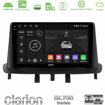 Clarion GL700 QUALCOMM Series 8Core Android ClarionOS 4+64GB Renault Megane 3 2009-2015 Navigation Multimedia Tablet 9