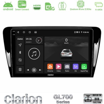 Clarion GL700 QUALCOMM Series 8Core Android ClarionOS 4+64GB Skoda Octavia 7 Navigation Multimedia Tablet 10