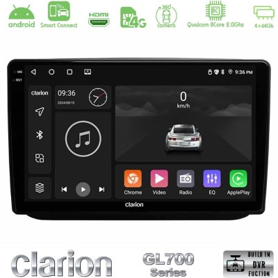 Clarion GL700 QUALCOMM Series 8Core Android ClarionOS 4+64GB Skoda Fabia 2007-2014 Navigation Multimedia Tablet 10