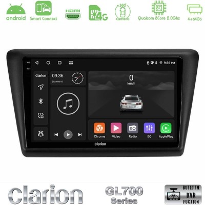 Clarion GL700 QUALCOMM Series 8Core Android ClarionOS 4+64GB Skoda Rapid 2013-2017 Navigation Multimedia Tablet 9