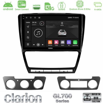 Clarion GL700 QUALCOMM Series 8Core Android ClarionOS 4+64GB Skoda Octavia 5 Navigation Multimedia Tablet 10