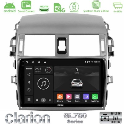 Clarion GL700 QUALCOMM Series 8Core Android ClarionOS 4+64GB Toyota Corolla 2008-2010 Navigation Multimedia Tablet 9