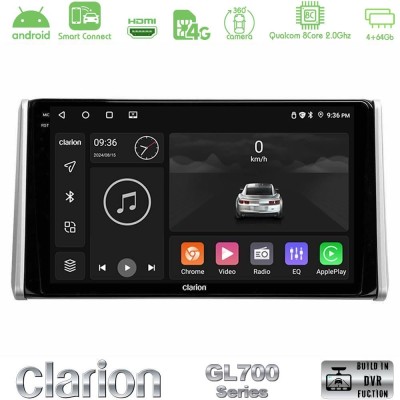 Clarion GL700 QUALCOMM Series 8Core Android ClarionOS 4+64GB Toyota RAV4 2019-2023 Navigation Multimedia Tablet 10
