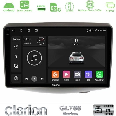 Clarion GL700 QUALCOMM Series 8Core Android ClarionOS 4+64GB Toyota Yaris 1999 - 2006 Navigation Multimedia Tablet 9