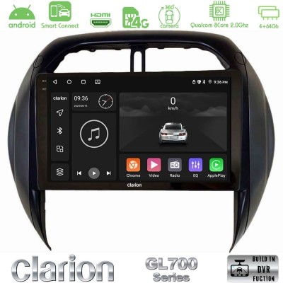 Clarion GL700 QUALCOMM Series 8Core Android ClarionOS 4+64GB Toyota RAV4 2001-2005 (Auto A/C) Navigation Multimedia Tablet 9
