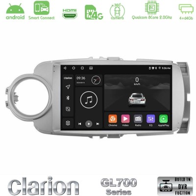 Clarion GL700 QUALCOMM Series 8Core Android ClarionOS 4+64GB Toyota Yaris Navigation Multimedia Tablet 9