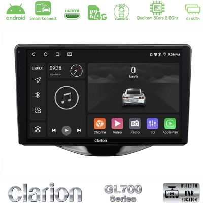 Clarion GL700 QUALCOMM Series 8Core Android ClarionOS 4+64GB Toyota Aygo | Citroen C1 | Peugeot 108 Navigation Multimedia Tablet 9