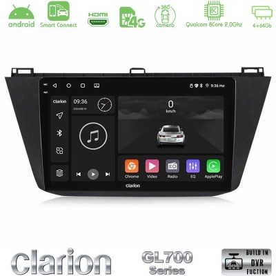 Clarion GL700 QUALCOMM Series Vw Tiguan 2016-2022 8Core Android ClarionOS 4+64GB Navigation Multimedia Tablet 10
