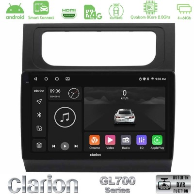 Clarion GL700 QUALCOMM Series 8Core Android ClarionOS 4+64GB VW Touran 2011-2015 Navigation Multimedia Tablet 10