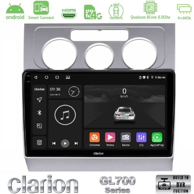 Clarion GL700 QUALCOMM Series 8Core Android ClarionOS 4+64GB VW Touran 2003-2011 Navigation Multimedia Tablet 10