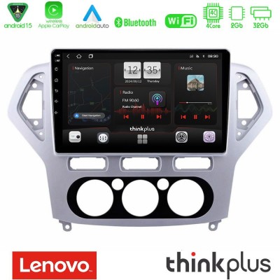 Lenovo Thinkplus Series 4Core Android15 2+32GB  Ford Mondeo 2007-2010 Manual A/C Navigation Multimedia Tablet 10