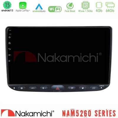 Nakamichi NAM5260 Series 4Core Android13 4+64GB Fiat Punto/ Evo Navigation Multimedia Tablet 9