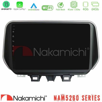 Nakamichi NAM5260 Series 4Core Android13 4+64GB Hyundai Tucson 2019-> Navigation Multimedia Tablet 9