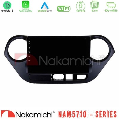 Nakamichi NAM5710 Series 8Core Android13 4+64GB  Hyundai i10 2014-2020 Navigation Multimedia Tablet 9