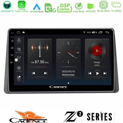 Cadence Z2 Series 8Core Android14 4+64GB  Dacia Duster 2025-> Navigation Multimedia Tablet 9