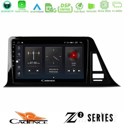 Cadence Z2 Series 8Core Android14 4+64GB  Toyota CH-R (Χωρίς Εργ.Οθόνη) Navigation Multimedia Tablet 9