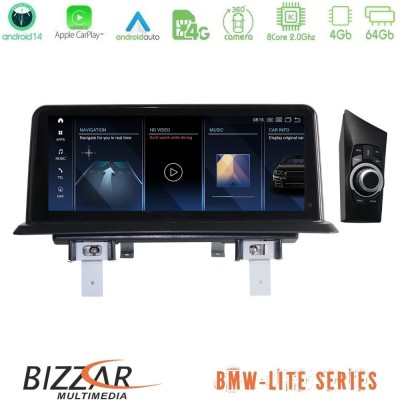 Bizzar Lite Series BMW Χ3 series Ε83 (χωρίς οθόνη) Android14 8Core (4+64GB) Navigation Multimedia 10.25