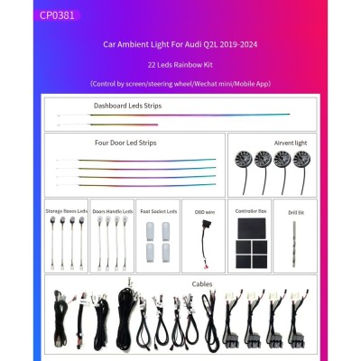Ατμοσφαιρικός Φωτισμός Audi Q2 (GA) 2017-2024 OEM Ambient Light Full Kit