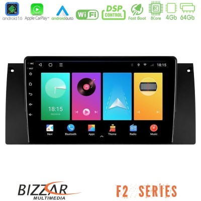 Bizzar F2 Series 8Core Android16 4+64GB  BMW 5 Series  (E39) / X5 (E53) Navigation Multimedia Tablet 9