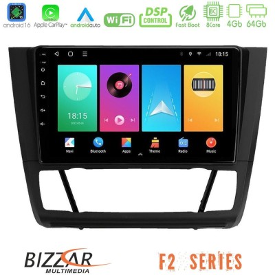 Bizzar F2 Series 8Core Android16 4+64GB  BMW 1Series  E81/E82/E87/E88 (AUTO A/C) Navigation Multimedia Tablet 9