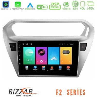 Bizzar F2 Series 8Core Android16 4+64GB  Citroën C-Elysée / Peugeot 301 Navigation Multimedia Tablet 9