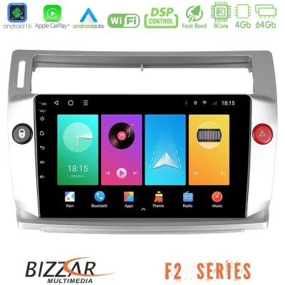 Bizzar F2 Series 8Core Android16 4+64GB  Citroen C4 2004-2010 Navigation Multimedia Tablet 9
