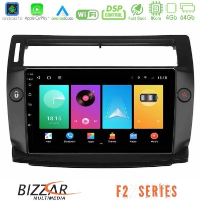 Bizzar F2 Series 8Core Android16 4+64GB  Citroen C4 2004-2010 Navigation Multimedia Tablet 9