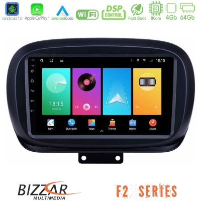 Bizzar F2 Series 8Core Android16 4+64GB  Fiat 500X Navigation Multimedia Tablet 9
