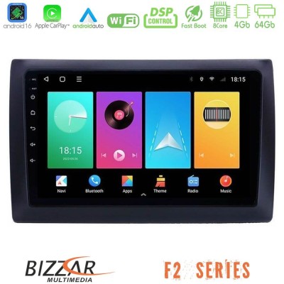 Bizzar F2 Series 8Core Android16 4+64GB  Fiat Stilo Navigation Multimedia Tablet 9
