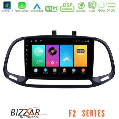 Bizzar F2 Series 8Core Android16 4+64GB  Fiat Doblo 2015-2022 Navigation Multimedia Tablet 9
