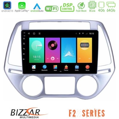 Bizzar F2 Series 8Core Android16 4+64GB  Hyundai i20 2012-2014 Navigation Multimedia Tablet 9
