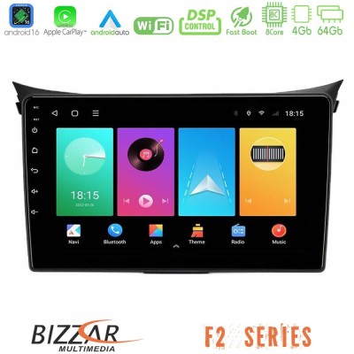 Bizzar F2 Series 8Core Android16 4+64GB  Hyundai i30 2012-2017 Navigation Multimedia Tablet 9