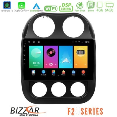 Bizzar F2 Series 8Core Android16 4+64GB  Jeep Compass 2012-2016 Navigation Multimedia Tablet 9