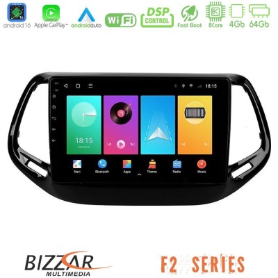 Bizzar F2 Series 8Core Android16 4+64GB  Jeep Compass 2017> Navigation Multimedia Tablet 10