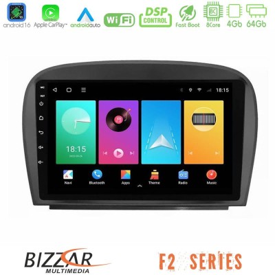 Bizzar F2 Series 8Core Android16 4+64GB  Mercedes SL Class 2005-2011 Navigation Multimedia Tablet 9