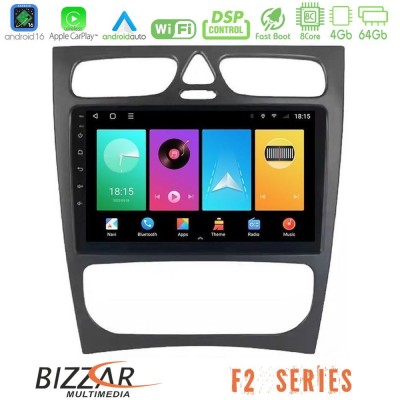 Bizzar F2 Series 8Core Android16 4+64GB  Mercedes C Class (W203) Navigation Multimedia Tablet 9