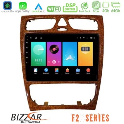 Bizzar F2 Series 8Core Android16 4+64GB  Mercedes C Class (W203) Navigation Multimedia Tablet 9