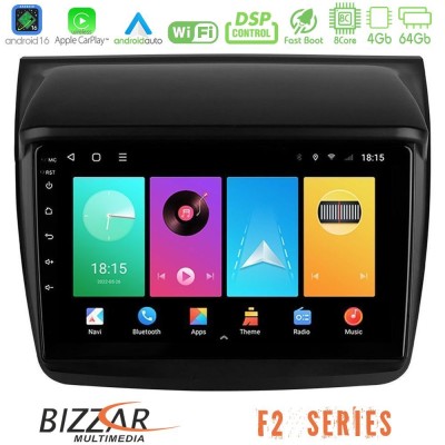 Bizzar F2 Series 8Core Android16 4+64GB  Mitsubishi L200 Navigation Multimedia Tablet 9