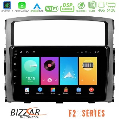 Bizzar F2 Series 8Core Android16 4+64GB  Mitsubishi Pajero 2008-2009 Navigation Multimedia Tablet 9