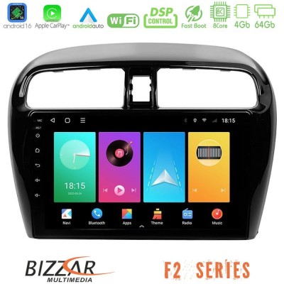 Bizzar F2 Series 8Core Android16 4+64GB  Mitsubishi Space Star 2013-2016 Navigation Multimedia Tablet 9