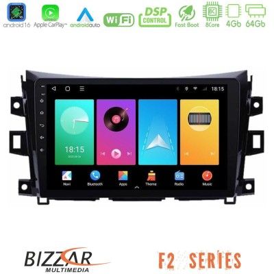 Bizzar F2 Series 8Core Android16 4+64GB  Nissan Navara NP300 Navigation Multimedia Tablet 9