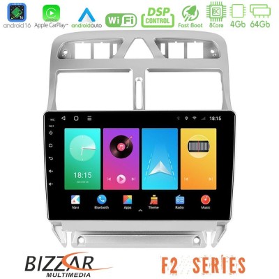 Bizzar F2 Series 8Core Android16 4+64GB  Peugeot 307 2002-2008 Navigation Multimedia Tablet 9
